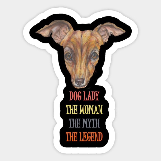 Dog Lady Legend Sticker by candimoonart